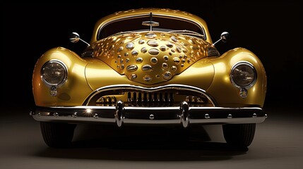 Golden luxury car - obrazy, fototapety, plakaty