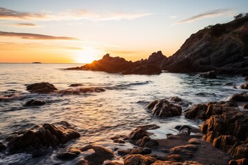 Obraz premium waves crashing on rocks