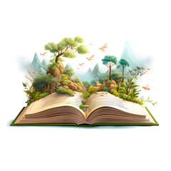 Fantasy Book, illustrated book, story from a bbook, the magic of books, read books
