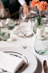 table set for a wedding reception