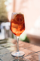 glass of wine on table