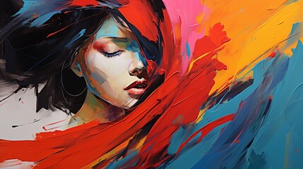 A canvas with a bold, expressive brushstroke.