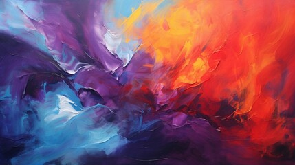 A canvas with a vibrant abstract expression.