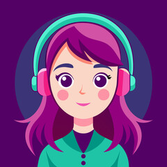 Obraz premium girl wearing headphone