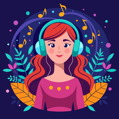 girl wearing headphone