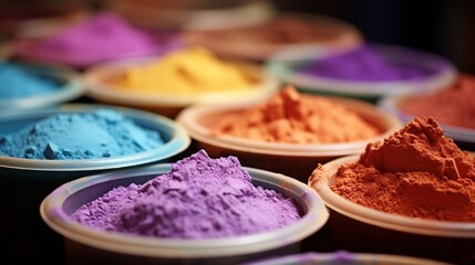 A colorful array of pastel paints for a soft effect.
