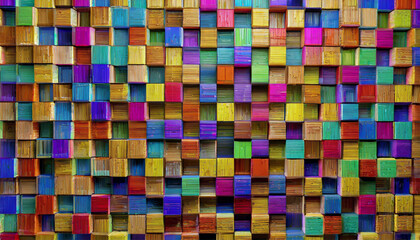 colorful wooden squares