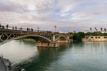 Fototapeta na wymiar Bridge over river in Sevilla