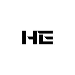HE logo. H E design. White HE letter. HE, H E letter logo SET design. Initial letter HE linked circle uppercase monogram logo. H E letter logo SET vector design. HE letter logo design five
