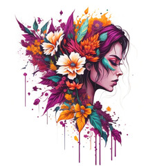 Women's Day Colorful graffiti artwork of vintage style