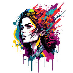 Women's Day Colorful graffiti artwork of vintage style