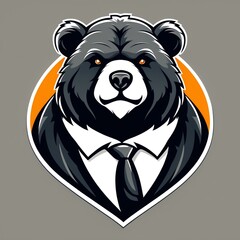 BEAR mascot business logo clipart black background