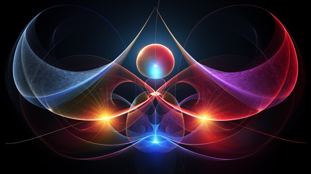 Quantum Superposition and Entanglement Abstract Background