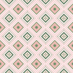 Pink Valentine geometric Aztec style. Mosaic on the tile.  African Moroccan pattern. Ethnic carpet. Majolica. Pink Valentine Tribal vector ornament. Pillow case textile. native design. ethnic pattern.