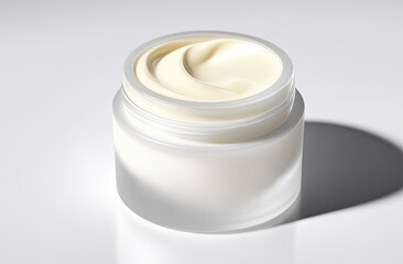 Close Up opened jar of facial cream.