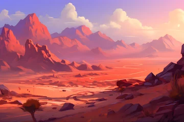 Selbstklebende Fototapeten Mountain landscape illustration. Exciting view. © bravissimos