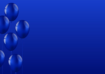 Blue Celebration Background with Balloon. Background for Sale Banner or Template. Vector Illustration.