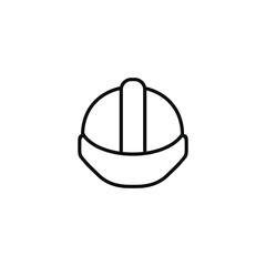 Construction helmet line icon isolated on transparent background