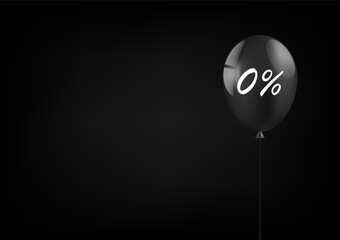 Black Celebration Background with Balloon. Background for Sale Banner or Template. Vector Illustration.