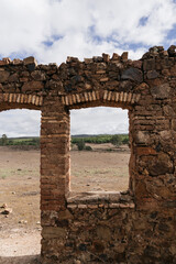 ruins of the old castle in the european countryside