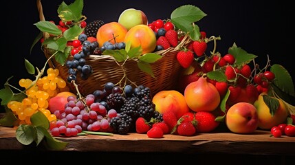 A still life arrangement of fruits for a painting.