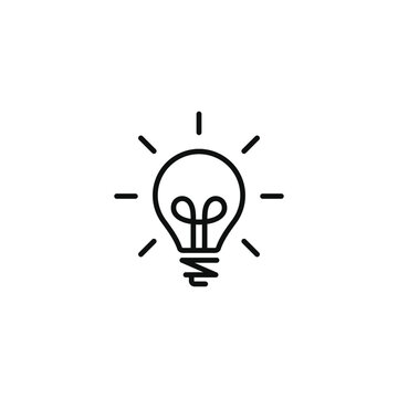Light bulb line icon isolated on transparent background