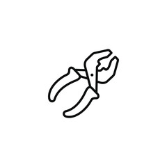 Pliers line icon isolated on transparent background