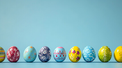 Fototapeta premium Easter eggs in a row