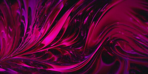 Obraz premium Pink colored waves of burning flame in plain black background