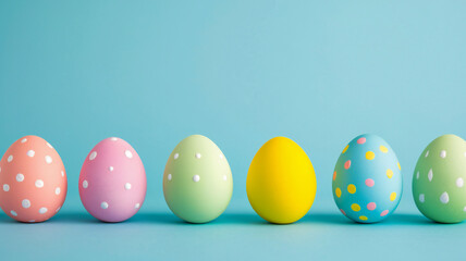 Fototapeta na wymiar Easter eggs in a row