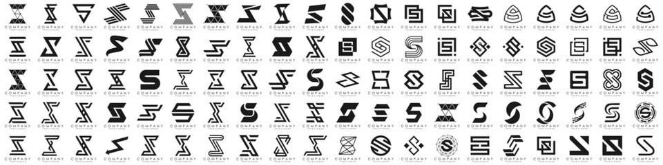 Obraz premium collection abstract letter S logo design. modern logotype S design with black color. vector illustration