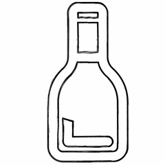 Drink bottle doodle design drawing.