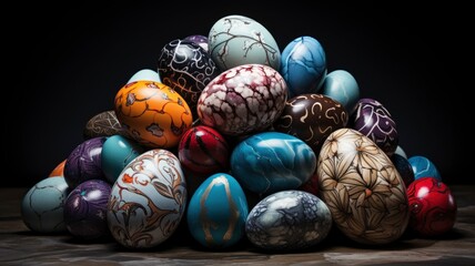 Fototapeta na wymiar Traditional marble easter eggs