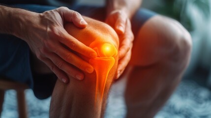 Man sitting down with knee pain