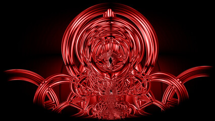 symmetric scarlet art-deco isolated on black