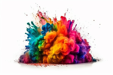 Vibrant holi paint explosion with rainbow colors