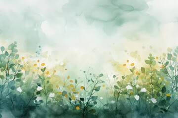Obraz na płótnie Canvas An aquarelle reverie capturing the essence of renewal in spring