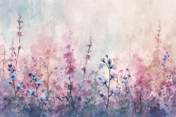Obraz na płótnie Canvas The pastel symphony of spring with this watercolor masterpiece