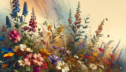 flowers in the grass illustration