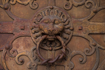 Germany-September 30, 2023 : Antique entrance door.