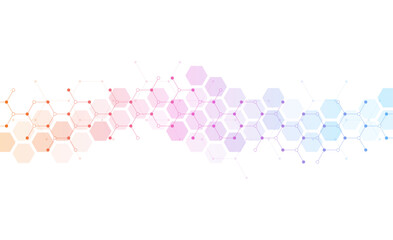 Abstract hexagonal background. Molecular structure and genetic engineering. Innovation technology. Used for design healthcare, science and medicine background