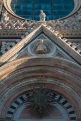 Obraz premium Facade Decor of the Duomo di Siena, Siena, Italy