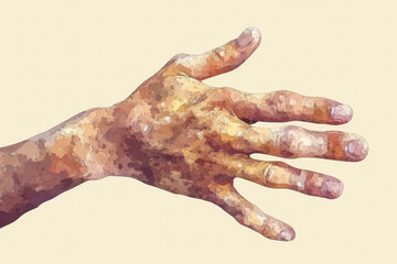 Hands and Feet: Eczema can affect the fingers, palm
