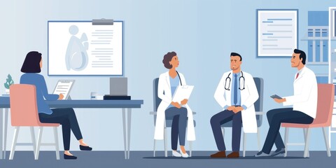 Fototapeta premium Visuals of patients consulting with family doctors or general practitioners