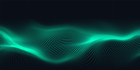 Digital technology futuristic internet network connection dark black background, green abstract cyber information communication, Ai big data science, innovation future tech line illustration vector 3d