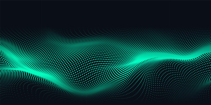 Digital technology futuristic internet network connection dark black background, green abstract cyber information communication, Ai big data science, innovation future tech line illustration vector 3d