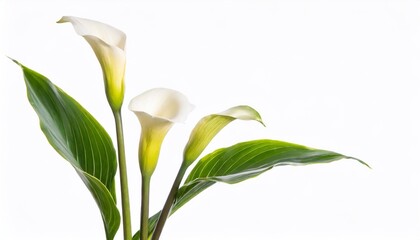 White calla lily flower isolated on white background with clipping path - Powered by Adobe