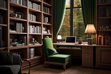 Embracing the modern work-from-home trend. A cozy and efficient home cabinet haven