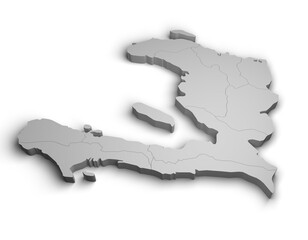 3d Haiti map illustration white background isolate