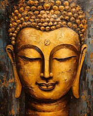 Fototapeta na wymiar Buddha statue painting